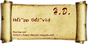 Hápp Dávid névjegykártya